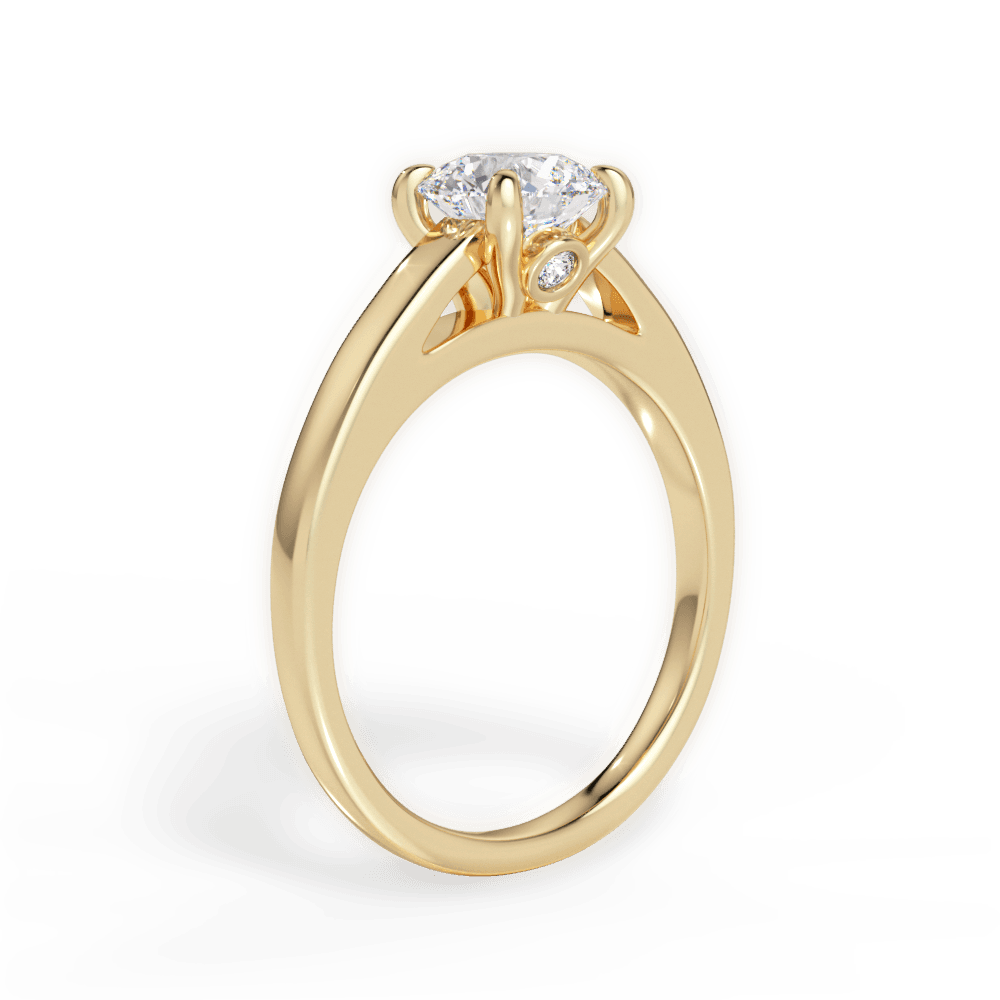 Cheryl Round Cut Lab Grown Diamond 18Kt Yellow Gold Engagement Ring - View 4