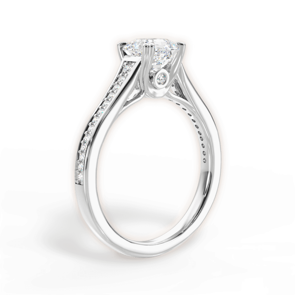 Delia Asscher Cut Lab Grown Diamond 14Kt White Gold Engagement Ring - View 3