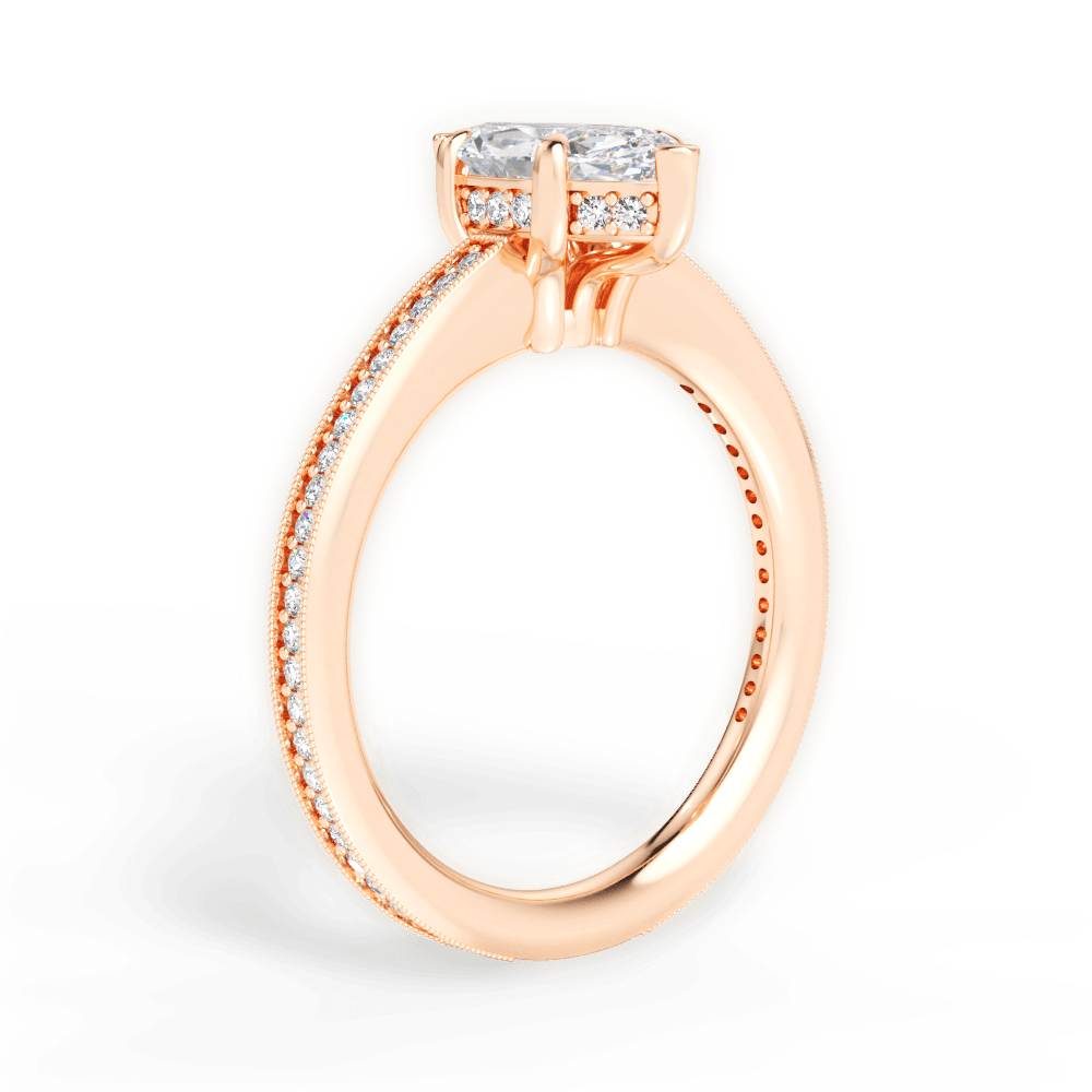 Janet Marquise Cut Lab Grown Diamond 18Kt Rose Gold Engagement Ring - View 4