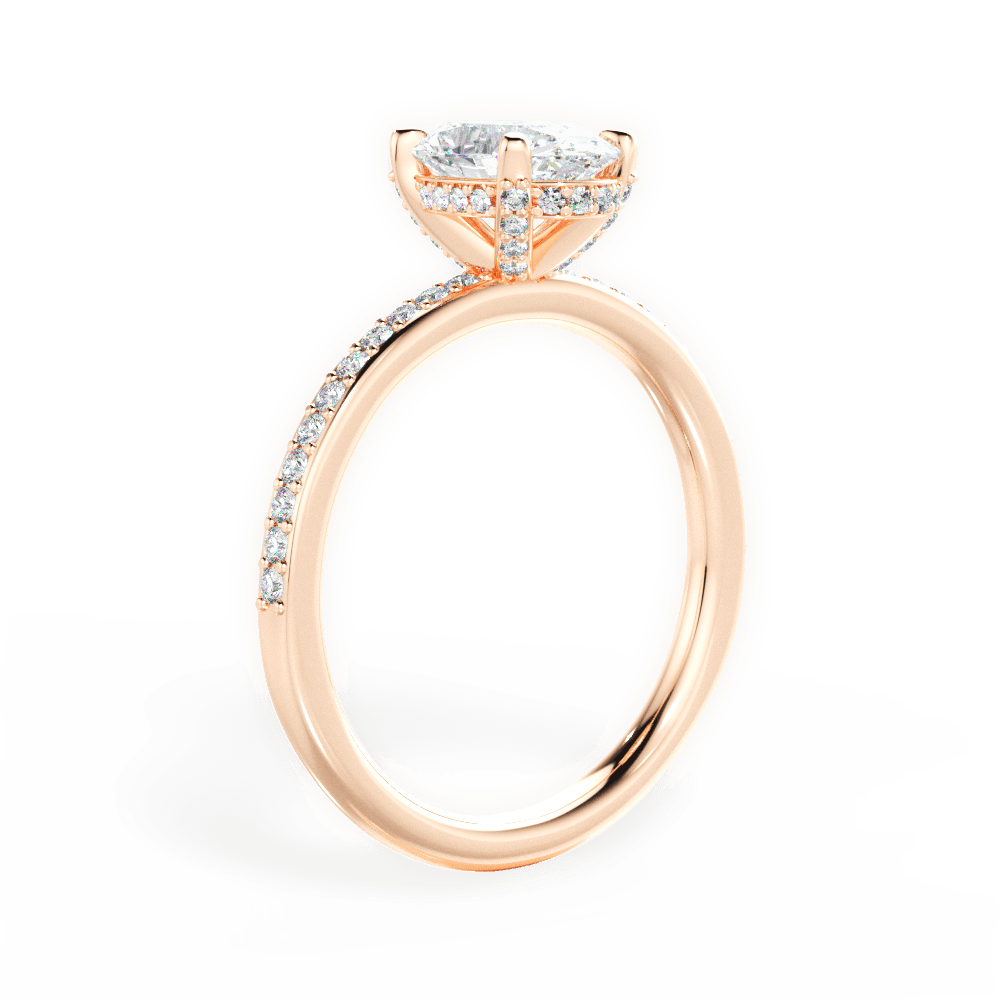Janice Oval Cut Lab Grown Diamond 18Kt Rose Gold Engagement Ring - View 2