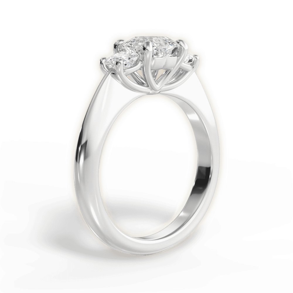 Dorothy Asscher Cut Lab Grown Diamond Platinum Engagement Ring - View 4