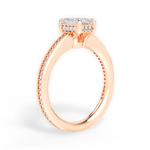 Janet Emerald Cut Lab Grown Diamond 18Kt Rose Gold Engagement Ring - View 4