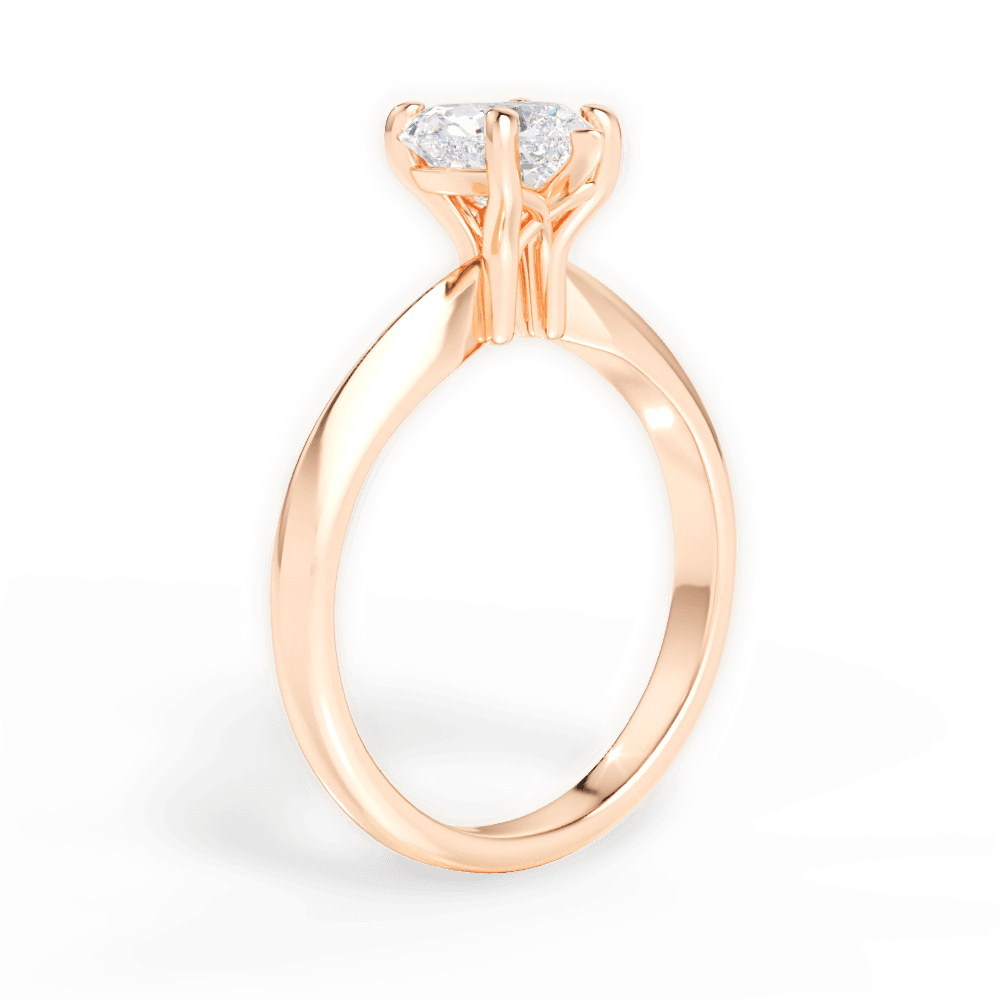 Beth Heart Cut Lab Grown Diamond 18Kt Rose Gold Engagement Ring - View 2