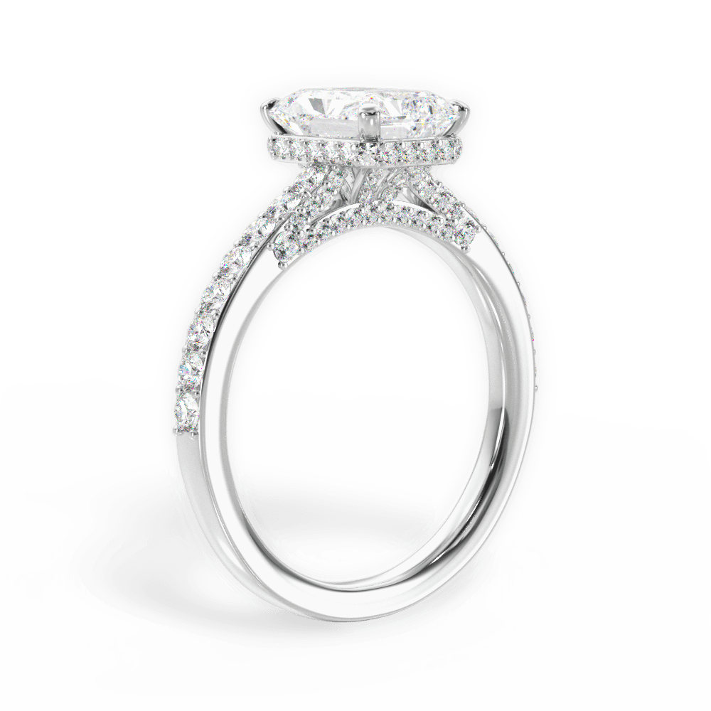 Laura Radiant Cut Lab Grown Diamond Platinum Engagement Ring - View 3