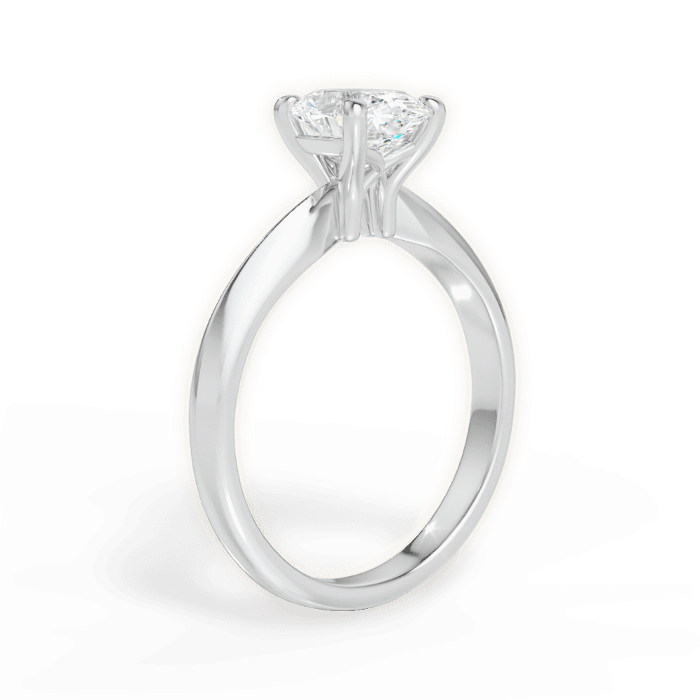 Aria Oval Cut Lab Grown Diamond Platinum Engagement Ring - View 3