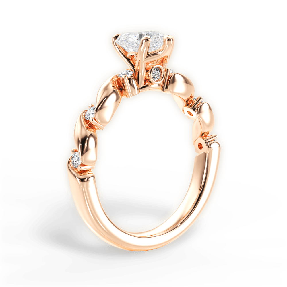 Emma Heart Cut Lab Grown Diamond 18Kt Rose Gold Engagement Ring - View 4