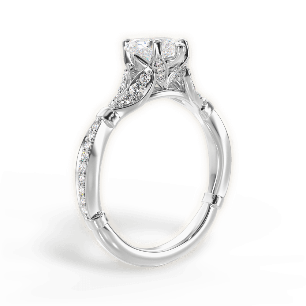 Geraldine Heart Cut Lab Grown Diamond Platinum Engagement Ring - View 3
