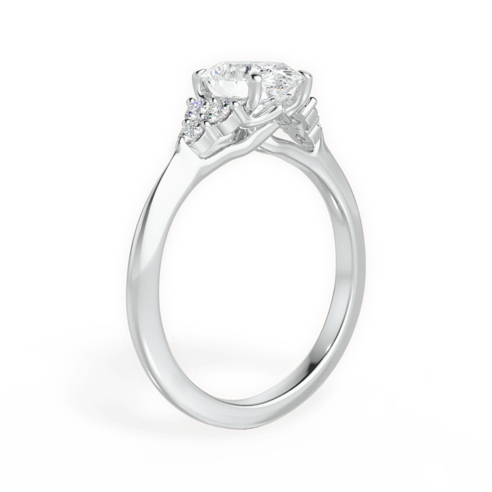Celeste Oval Cut Lab Grown Diamond 18Kt White Gold Engagement Ring - View 3