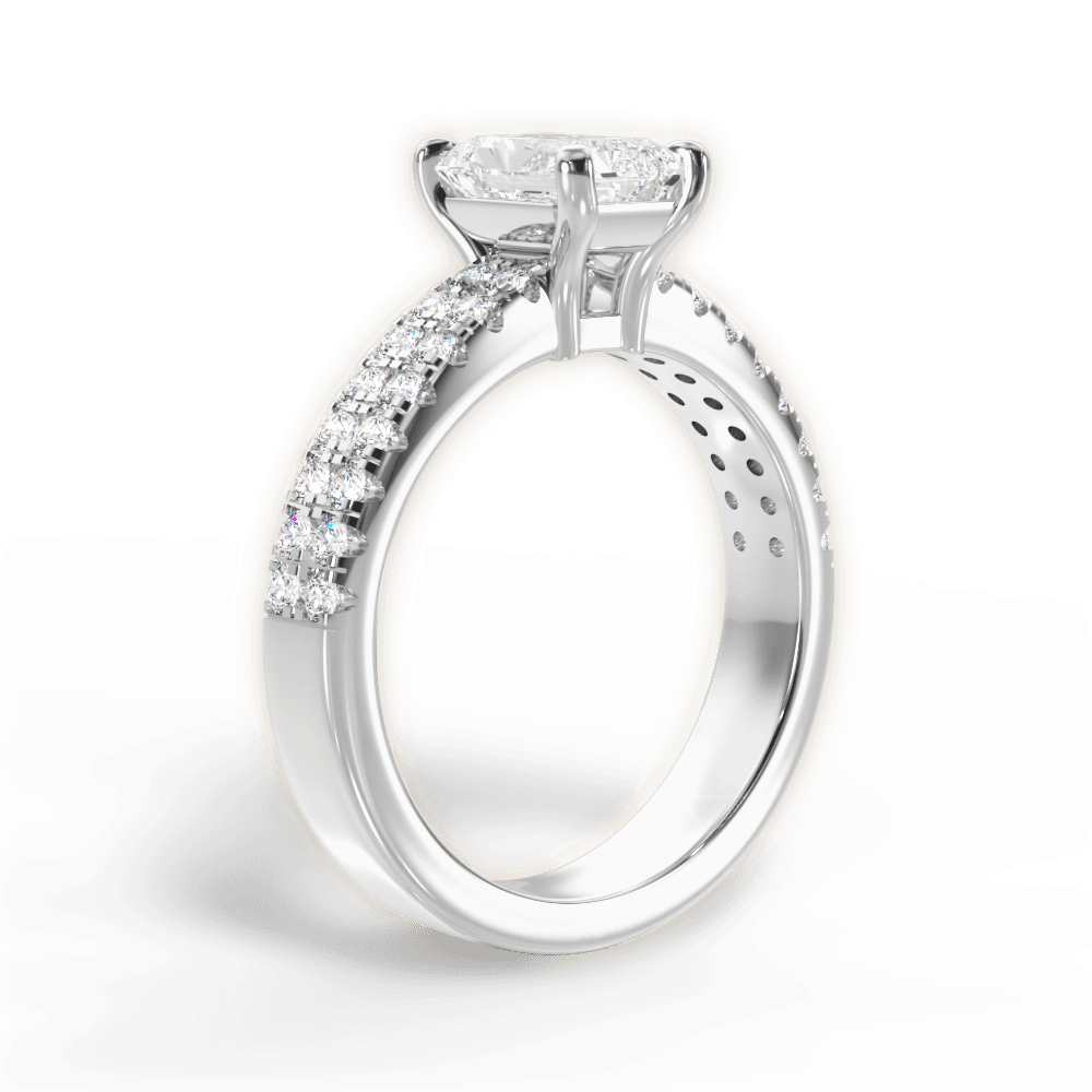 Kayla Radiant Cut Lab Grown Diamond 18Kt White Gold Engagement Ring - View 4