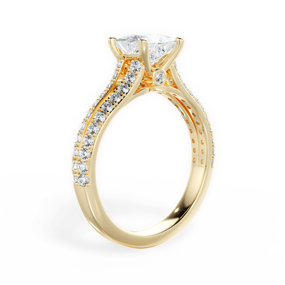 Kendra Princess Cut Lab Grown Diamond 18Kt Yellow Gold Engagement Ring - View 2