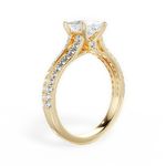 Kendra Princess Cut Lab Grown Diamond 18Kt Yellow Gold Engagement Ring - View 2