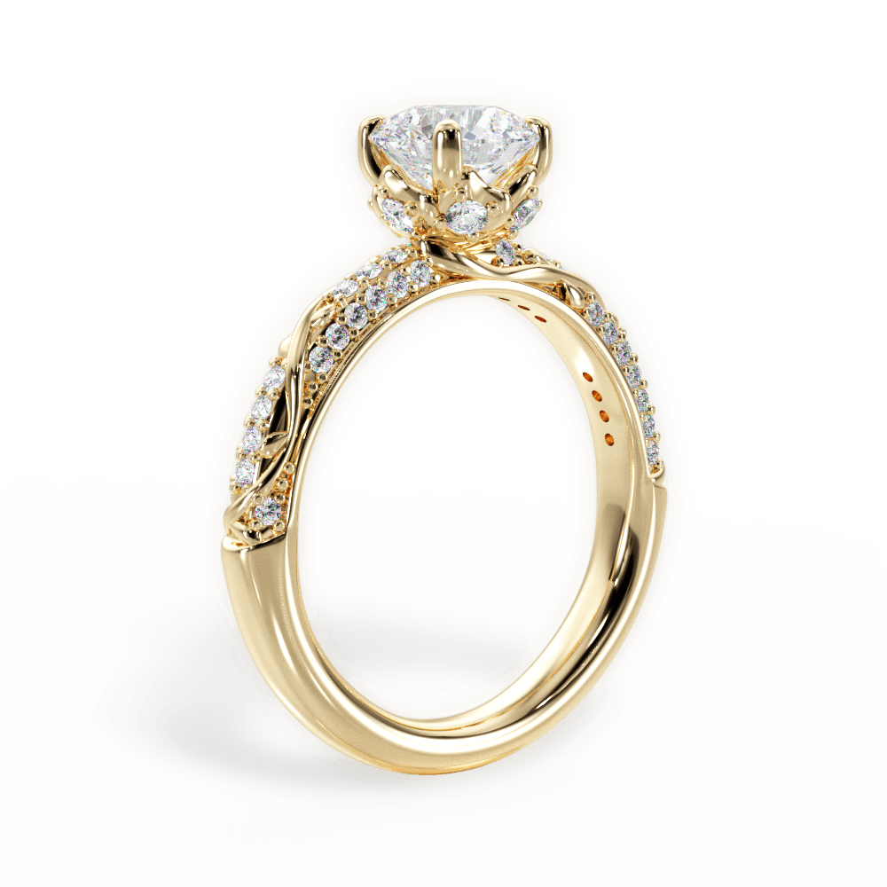 Josephine Round Cut Lab Grown Diamond 18Kt Yellow Gold Engagement Ring - View 2
