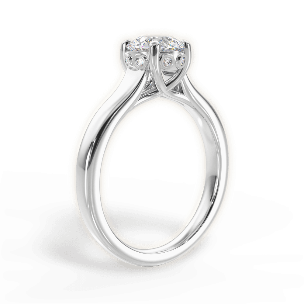 Carol Round Cut Lab Grown Diamond Platinum Engagement Ring - View 2