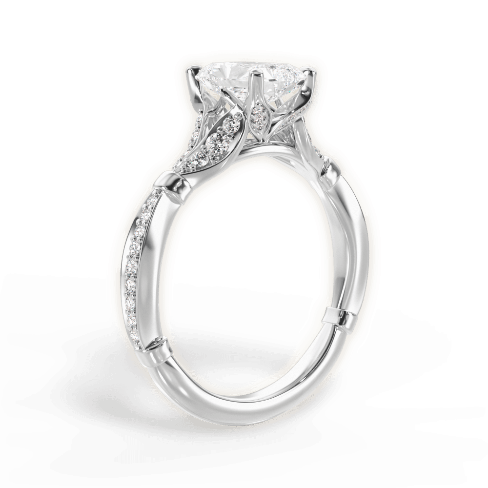 Geraldine Radiant Cut Lab Grown Diamond 18Kt White Gold Engagement Ring - View 2