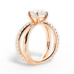 Jennifer Princess Cut Lab Grown Diamond 18Kt Rose Gold Engagement Ring - View 3