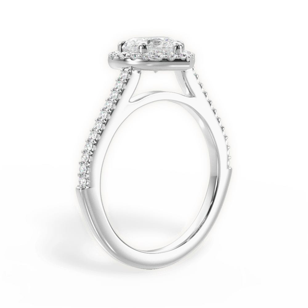 Jeanne Heart Cut Lab Grown Diamond 14Kt White Gold Engagement Ring - View 4