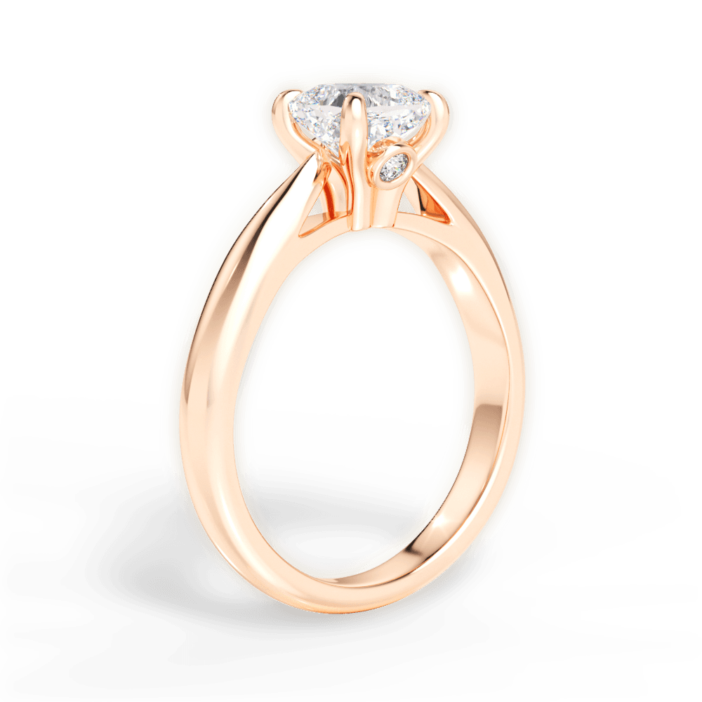 Dolores Cushion Cut Lab Grown Diamond 18Kt Rose Gold Engagement Ring - View 2