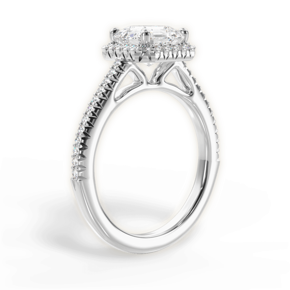 Jenny Asscher Cut Lab Grown Diamond Platinum Engagement Ring - View 2