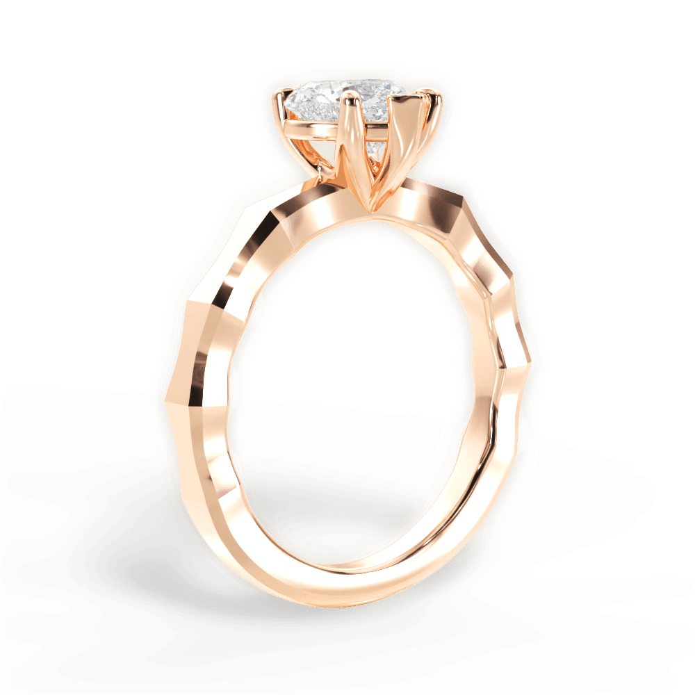 Aaliyah Heart Cut Lab Grown Diamond 18Kt Rose Gold Engagement Ring - View 3