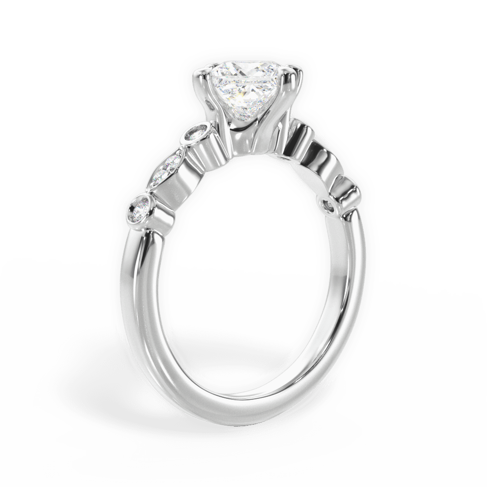Catherine Princess Cut Lab Grown Diamond 14Kt White Gold Engagement Ring - View 3