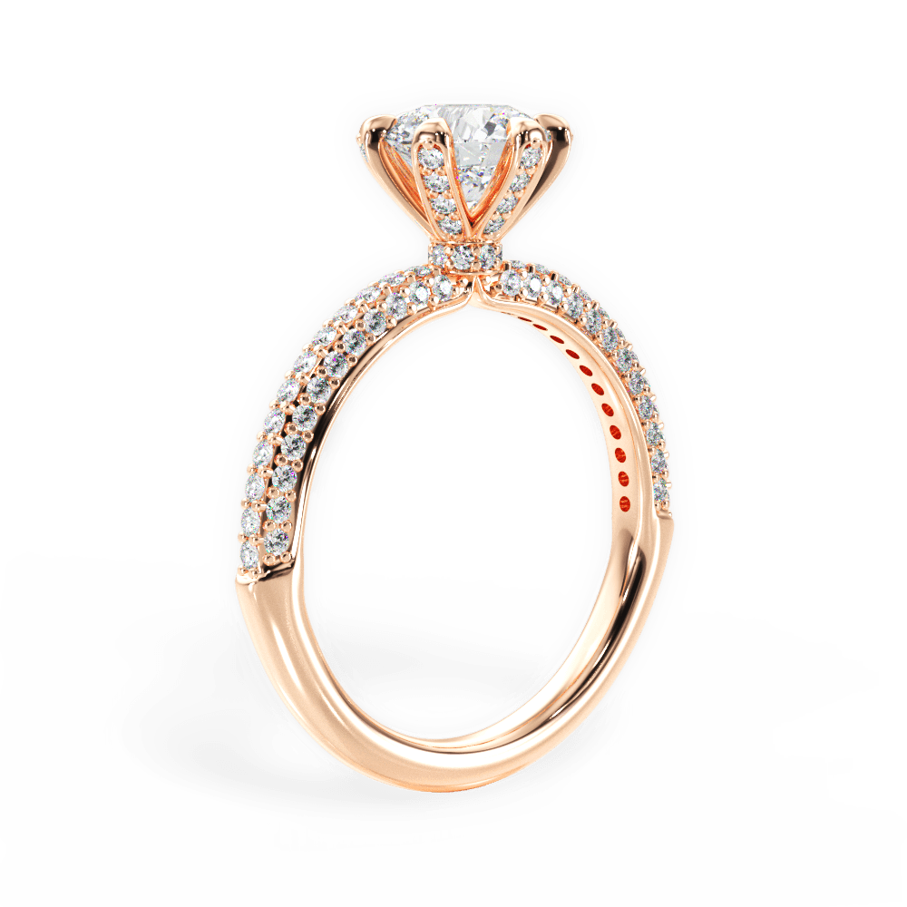 Linda Round Cut Lab Grown Diamond 18Kt Rose Gold Engagement Ring - View 4