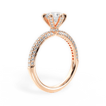 Linda Round Cut Lab Grown Diamond 18Kt Rose Gold Engagement Ring - View 4