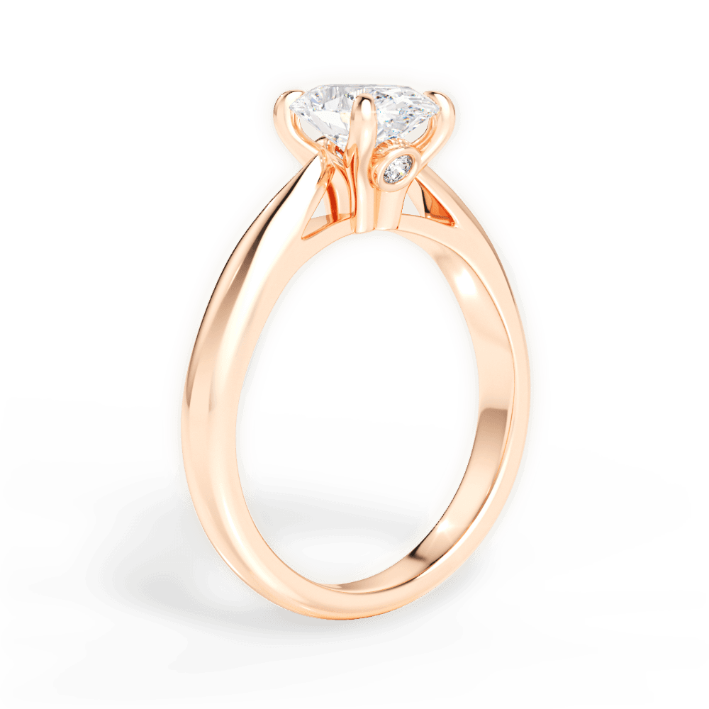 Dolores Oval Cut Lab Grown Diamond 18Kt Rose Gold Engagement Ring - View 2
