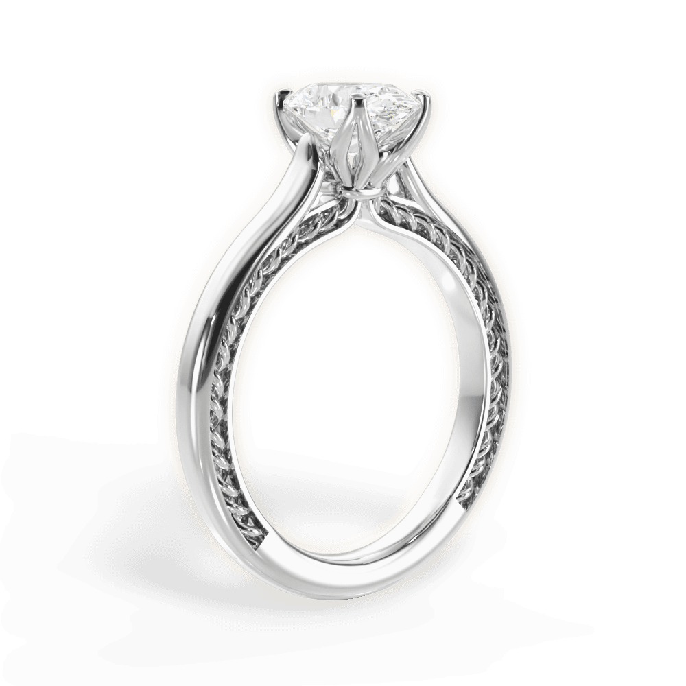 Carrie Oval Cut Lab Grown Diamond 18Kt White Gold Engagement Ring - View 3