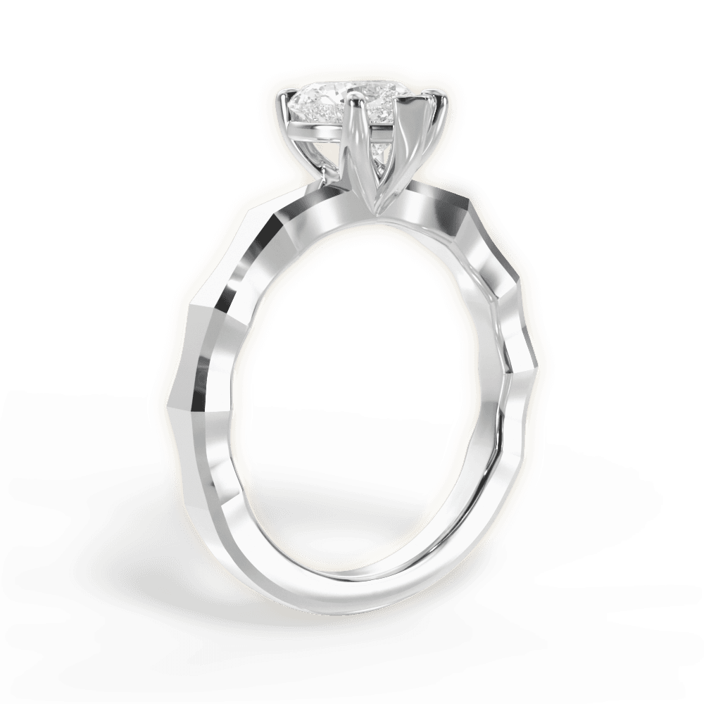 Aaliyah Heart Cut Lab Grown Diamond 18Kt White Gold Engagement Ring - View 3