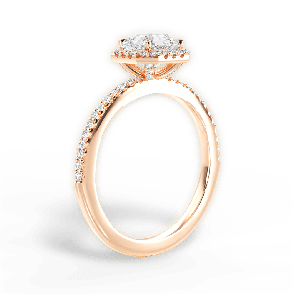 Joanne Asscher Cut Lab Grown Diamond 18Kt Rose Gold Engagement Ring - View 2