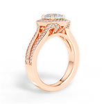 Mackenzie Cushion Cut Lab Grown Diamond 18Kt Rose Gold Engagement Ring - View 4