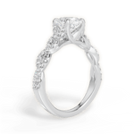 Justine Cushion Cut Lab Grown Diamond Platinum Engagement Ring - View 4