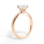 Giselle Emerald Cut Lab Grown Diamond 18Kt Rose Gold Engagement Ring - View 3