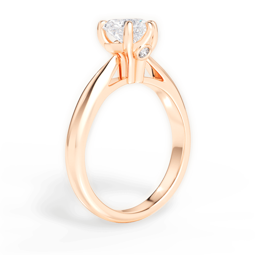Dolores Heart Cut Lab Grown Diamond 18Kt Rose Gold Engagement Ring - View 2