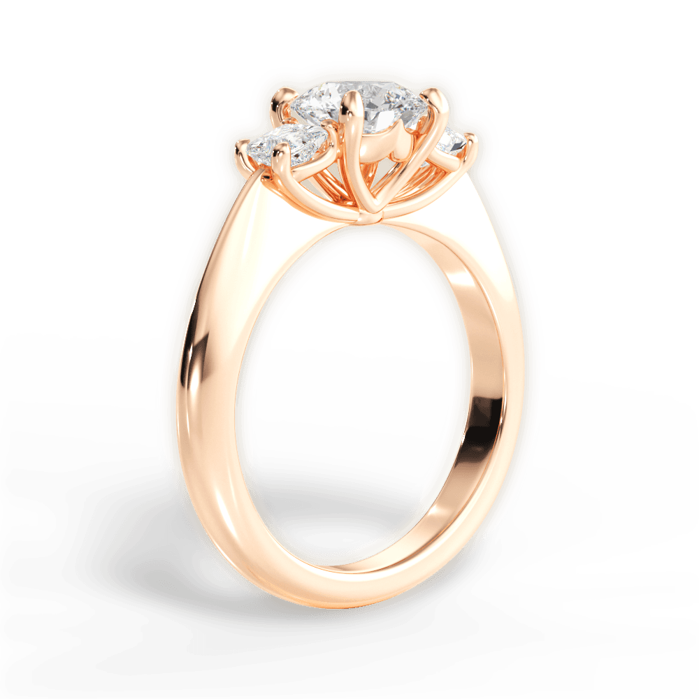 Dorothy Round Cut Lab Grown Diamond 18Kt Rose Gold Engagement Ring - View 3