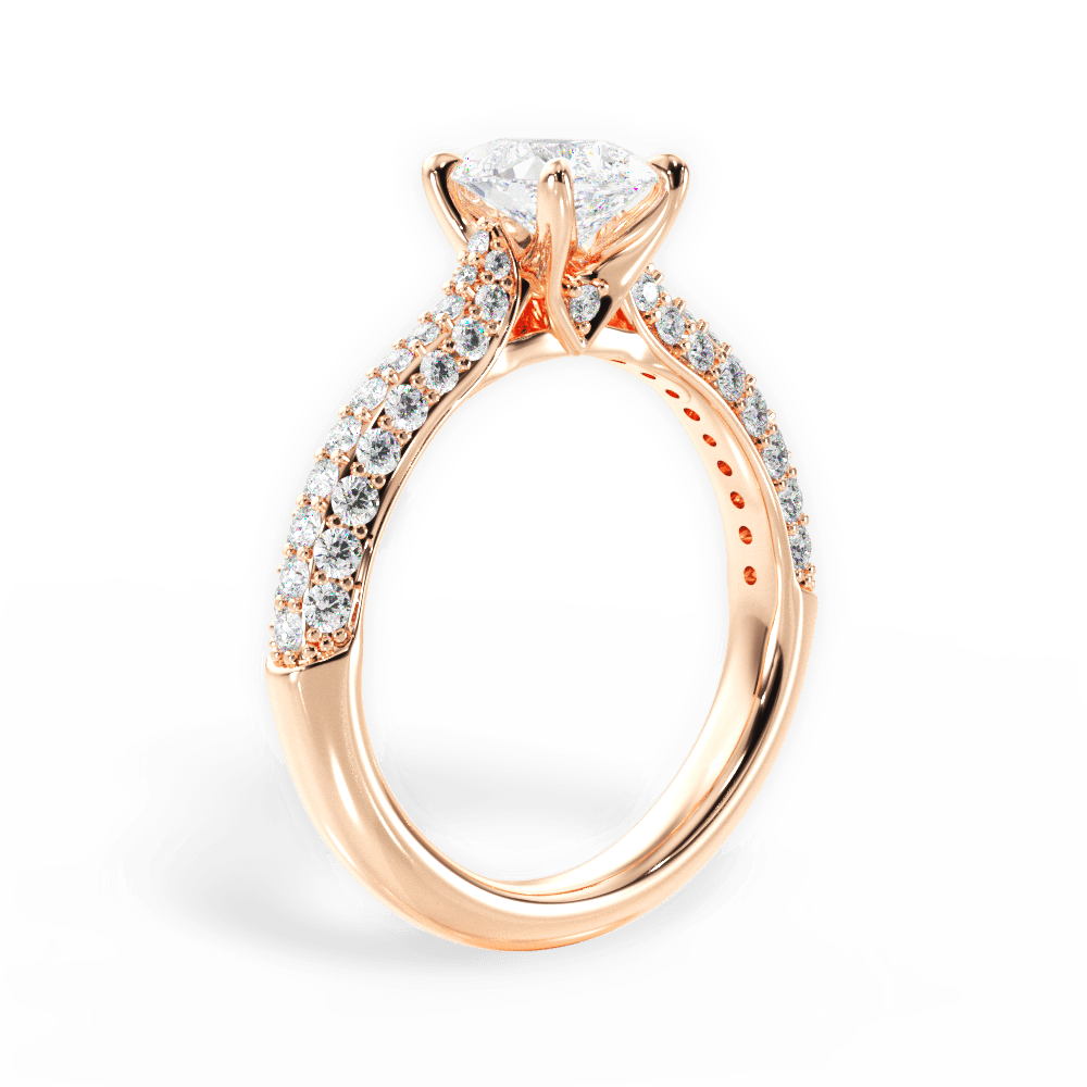 Kira Pear Cut Lab Grown Diamond 18Kt Rose Gold Engagement Ring - View 2