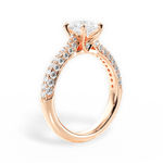 Kira Pear Cut Lab Grown Diamond 18Kt Rose Gold Engagement Ring - View 2