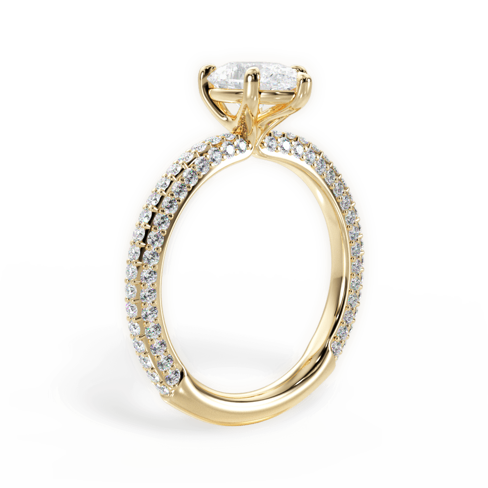 Kristen Pear Cut Lab Grown Diamond 18Kt Yellow Gold Engagement Ring - View 3