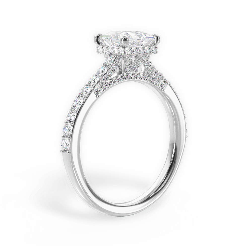 Laura Princess Cut Lab Grown Diamond 18Kt White Gold Engagement Ring - View 3