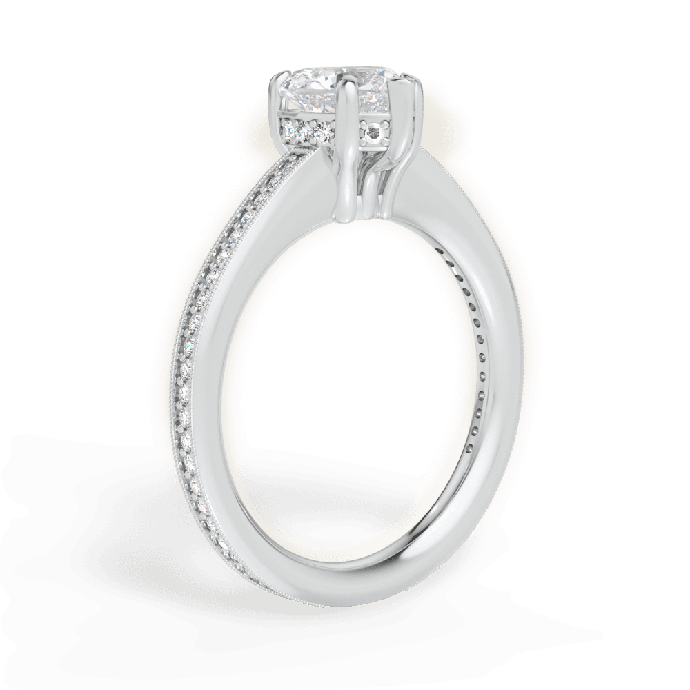 Janet Heart Cut Lab Grown Diamond 18Kt White Gold Engagement Ring - View 2