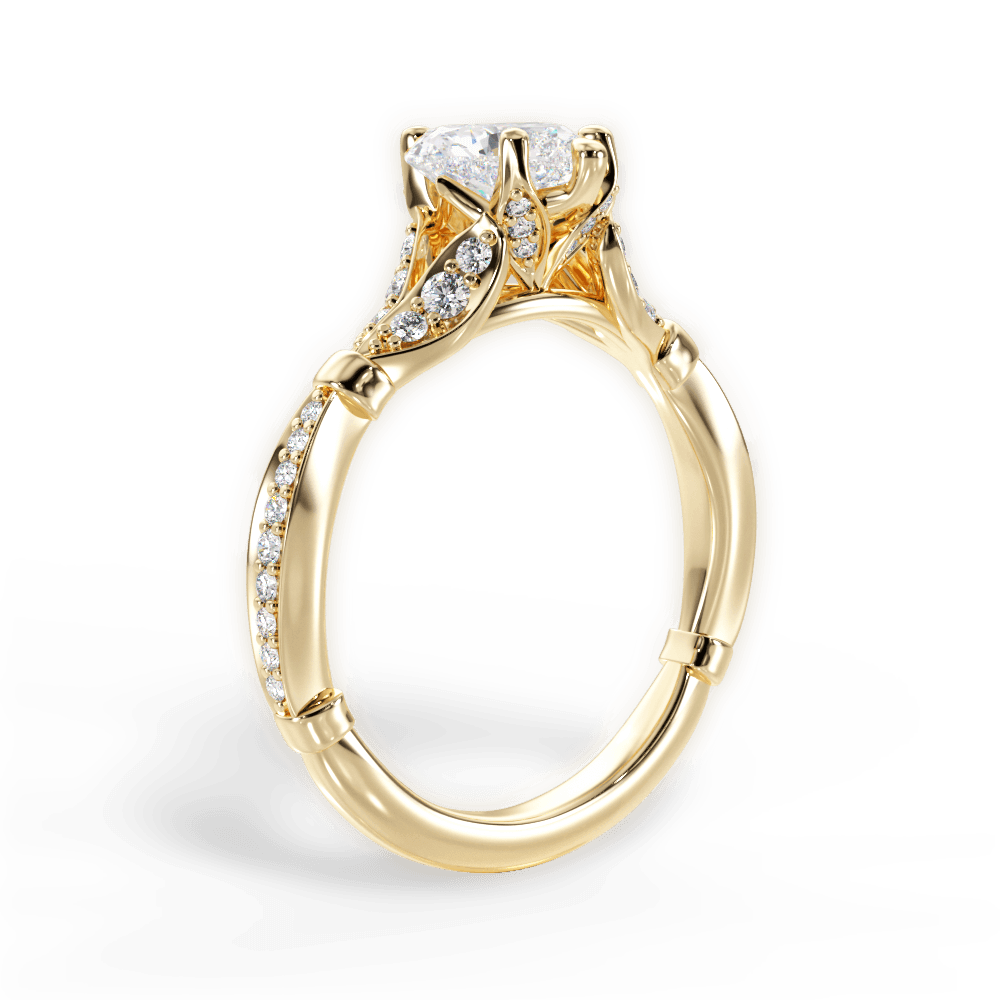 Geraldine Heart Cut Lab Grown Diamond 18Kt Yellow Gold Engagement Ring - View 2