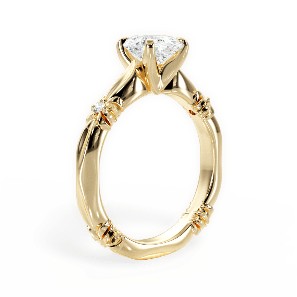 Claire Oval Cut Lab Grown Diamond 18Kt Yellow Gold Engagement Ring - View 2