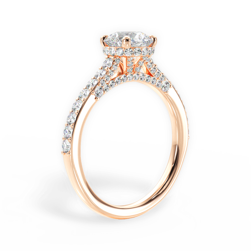 Laura Round Cut Lab Grown Diamond 18Kt Rose Gold Engagement Ring - View 4