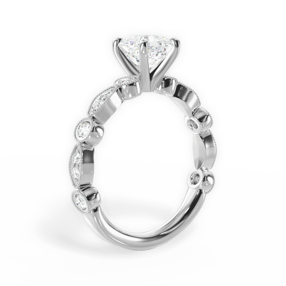 Edith Asscher Cut Lab Grown Diamond Platinum Engagement Ring - View 3