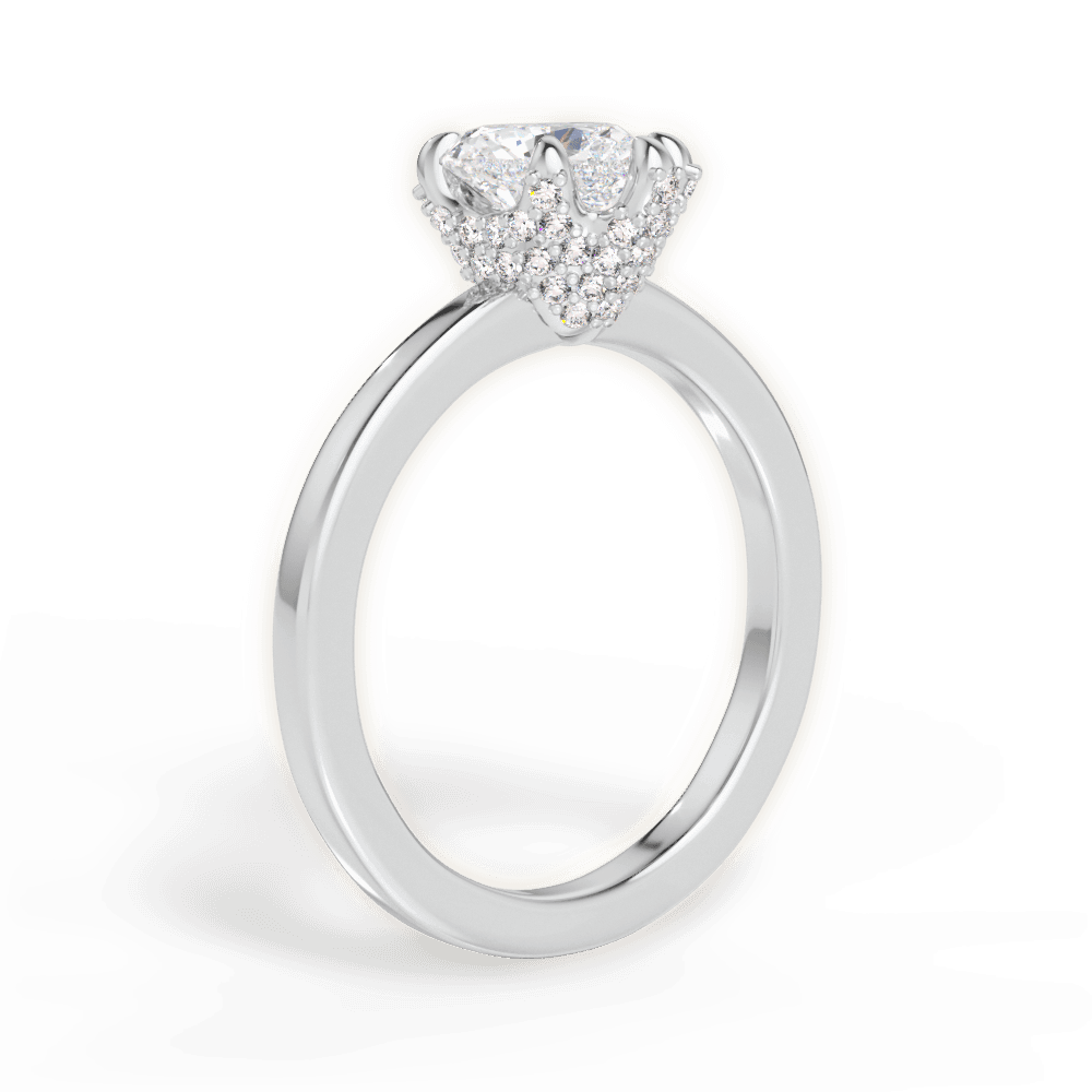Gemma Heart Cut Lab Grown Diamond 18Kt White Gold Engagement Ring - View 4