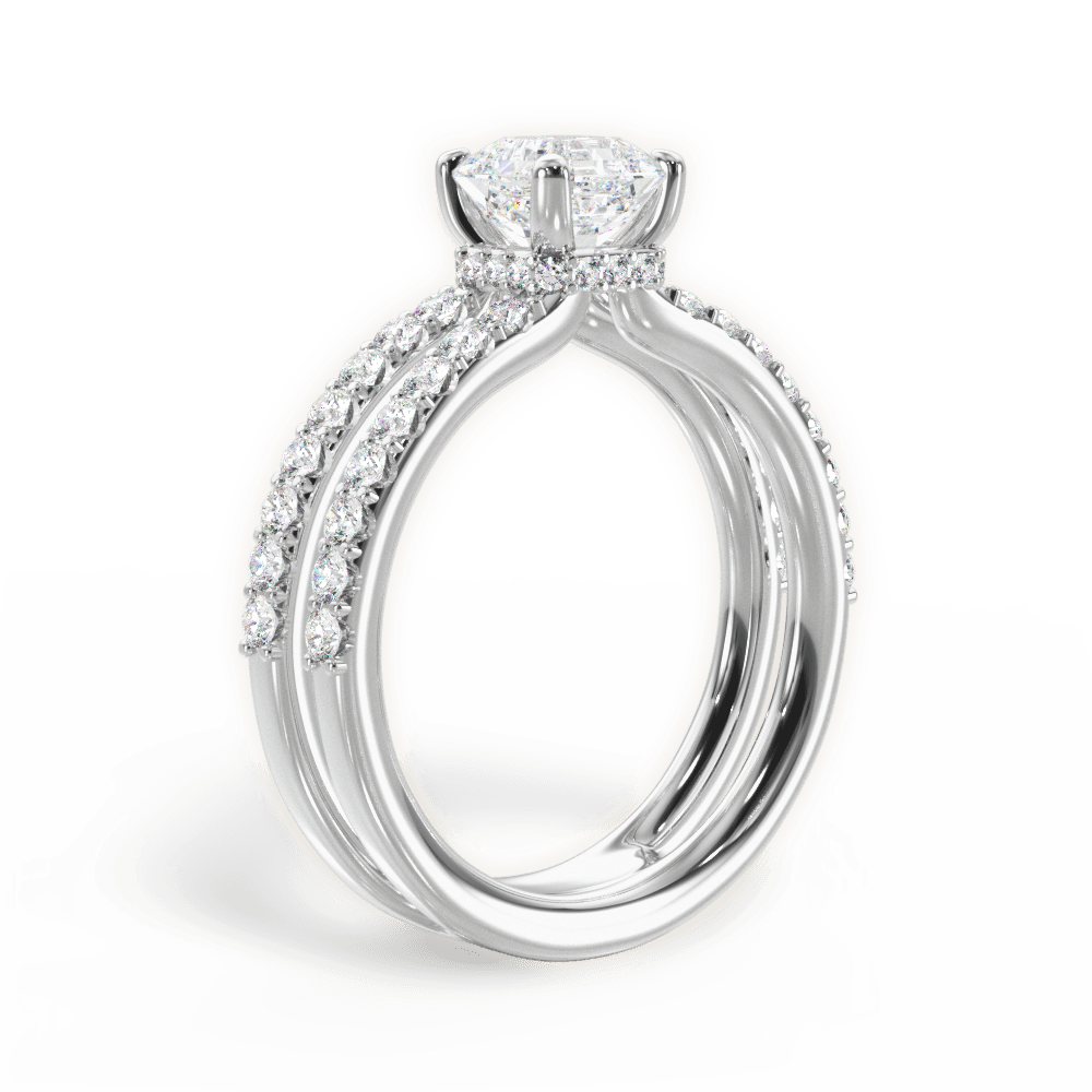 Christie Asscher Cut Lab Grown Diamond 14Kt White Gold Engagement Ring - View 4