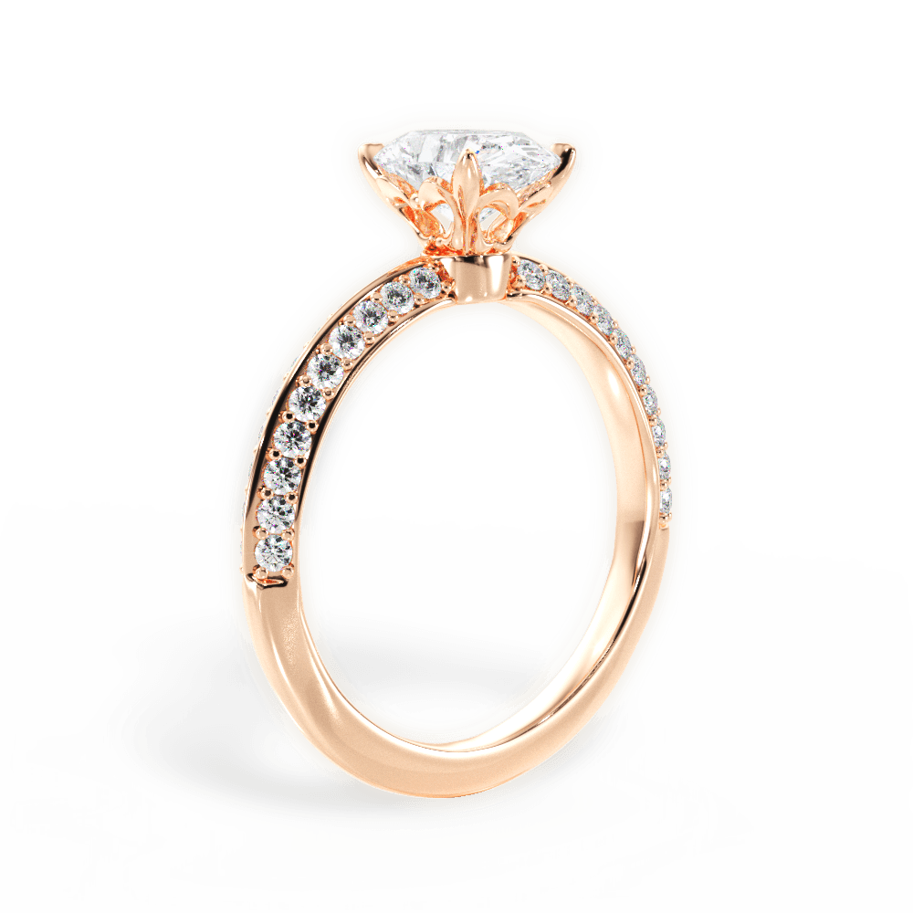 Gail Oval Cut Lab Grown Diamond 18Kt Rose Gold Engagement Ring - View 3