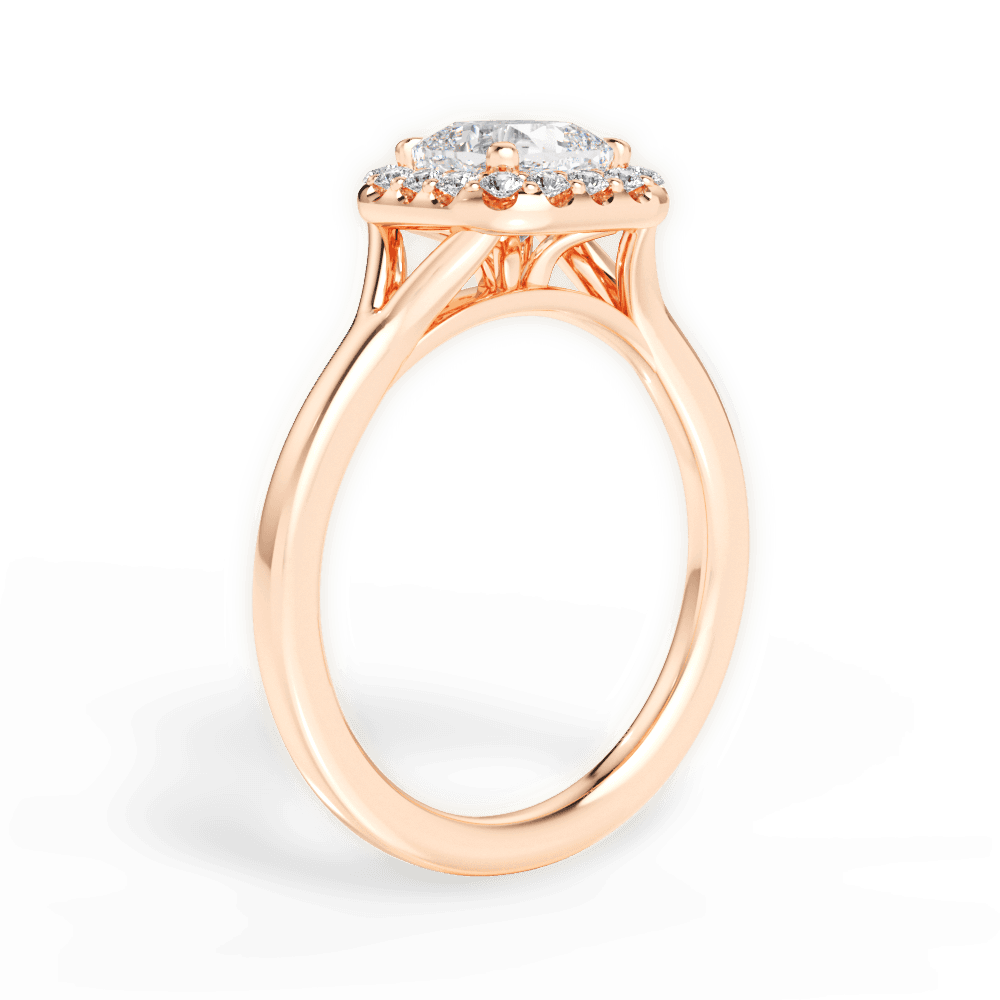Geneva Cushion Cut Lab Grown Diamond 18Kt Rose Gold Engagement Ring - View 2
