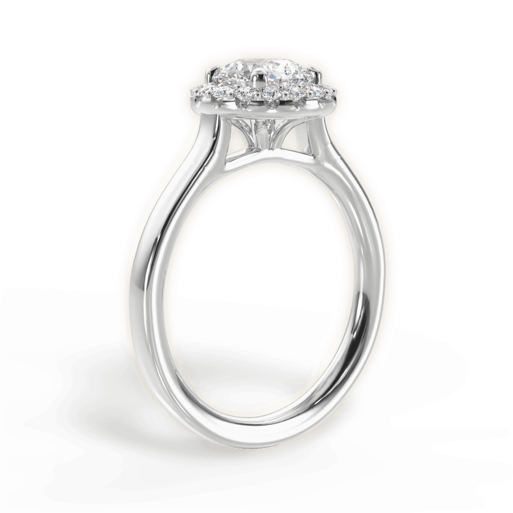 Fiona Round Cut Lab Grown Diamond 18Kt White Gold Engagement Ring - View 4