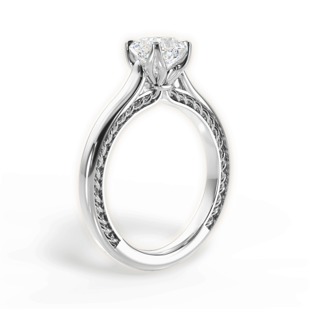 Carrie Asscher Cut Lab Grown Diamond Platinum Engagement Ring - View 4